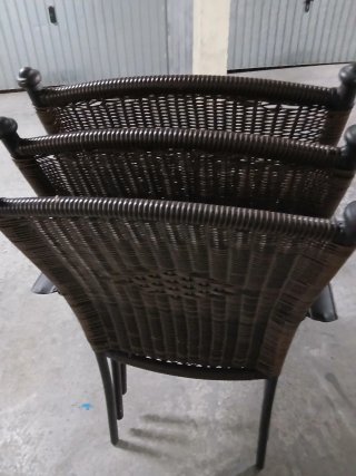Sillas Exterior Aluminio Mimbre 6 por 120 € como n