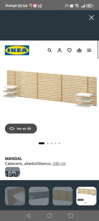 Cabecero Ikea Mandal Madera