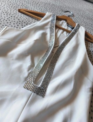 Body Zara blanco con pedrería