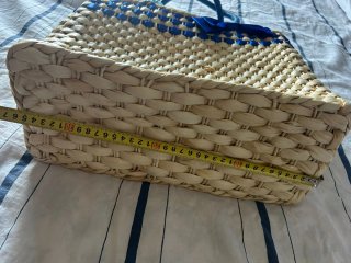 Borsa Carpisa paglia e tessuto blu