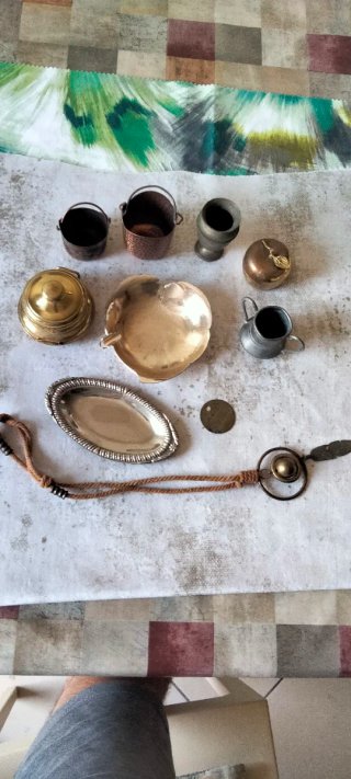 Lotto Miniature Vintage Ottone Rame Peltro
