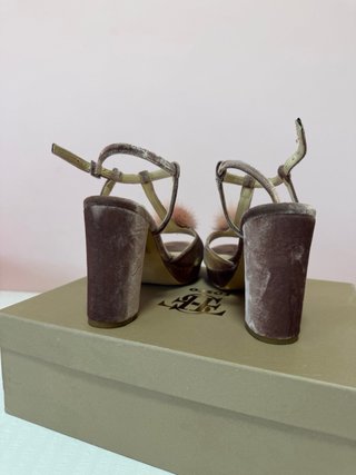 Zapatos de tacón FOSCO terciopelo pompón