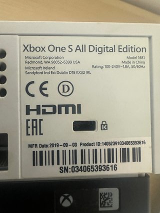 Xbox One S Digital 1TB Blanca