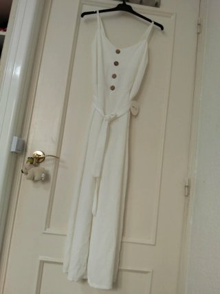 Mono blanco verano pierna ancha        T. S/M.