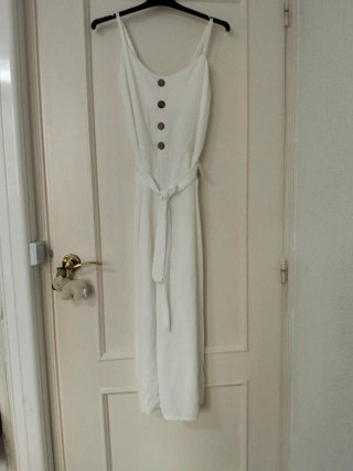Mono blanco verano pierna ancha        T. S/M.