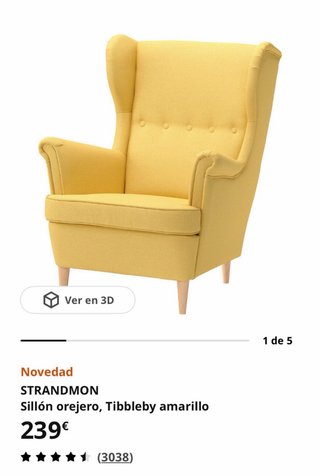 Solo oggi: poltrona gialla Ikea con poggiapiedi