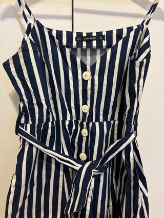Vestido pantalón Zara Rayas Azul Blanco