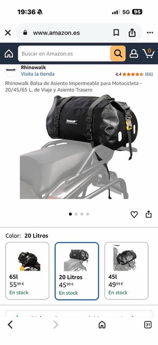 Bolsa de Asiento Impermeable para Moto