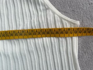 Top canalé elástico cuello perkins blanco Talla M