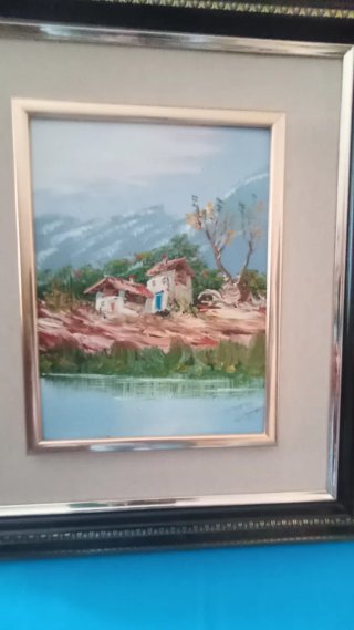 3 quadri ad olio dipinti a mano su tavola