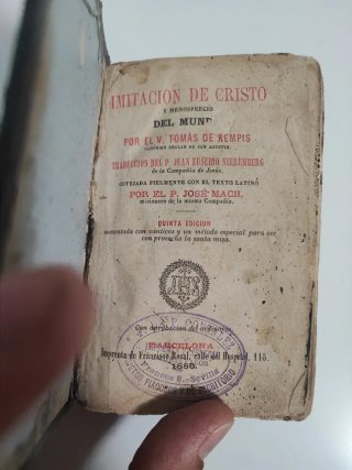 Libro 1886 "Imitación de Cristo"