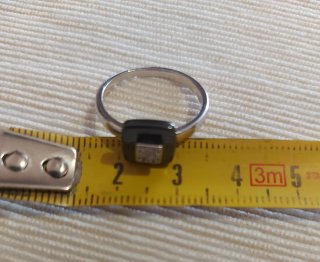 Anello Argento 925 Ceramica Nera