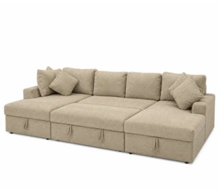 Sofá Cama Chaise Longue Beige