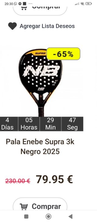 Pala de pádel Enebe Supra NB