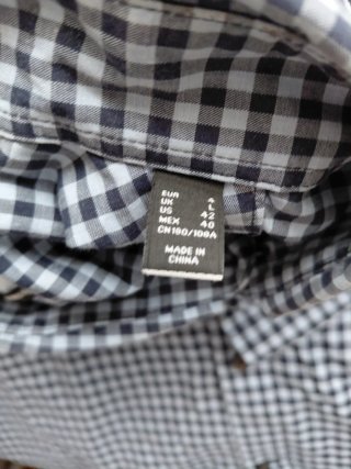 Camisa de cuadros Cortefiel azul y gris