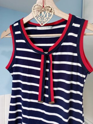 Camiseta sin mangas a rayas S