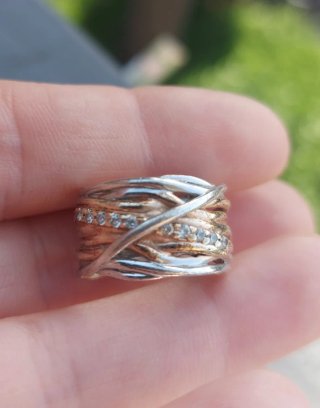 Anello Argento 925 Oro e Argento