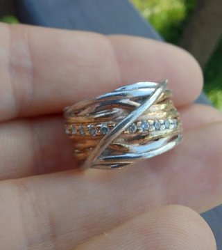 Anello Argento 925 Oro e Argento