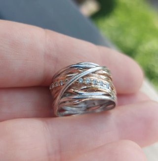 Anello Argento 925 Oro e Argento