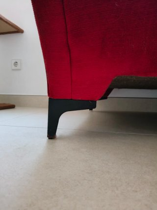Sofá terciopelo rojo vintage