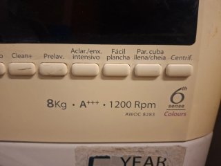 Lavadora Whirlpool 8kg A+++ 1200 RPM