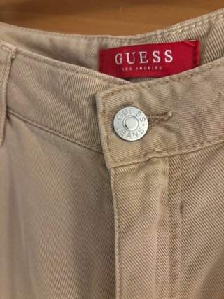Pantalones Guess Wide Leg Beige