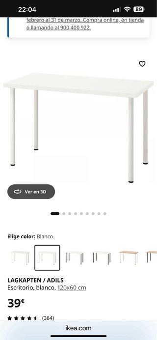 4 Patas ADILS Ikea Blancas Metal