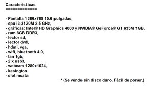 8GB ddr3 i3-3120M Nvidia 635m