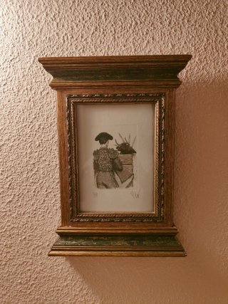 2 Quadri con Cornice in Legno e Carta