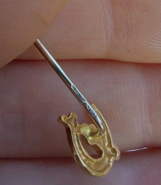 Spillone oro 750 bianco/giallo