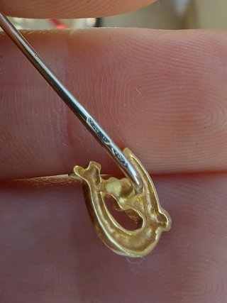 Spillone oro 750 bianco/giallo