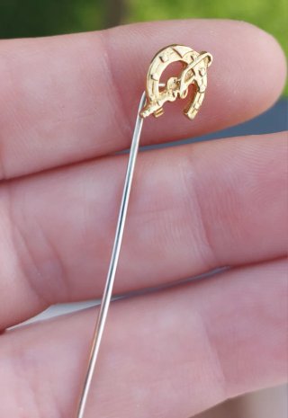 Spillone oro 750 bianco/giallo