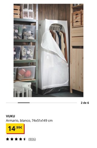 Armario Tela Vuku Ikea Blanco