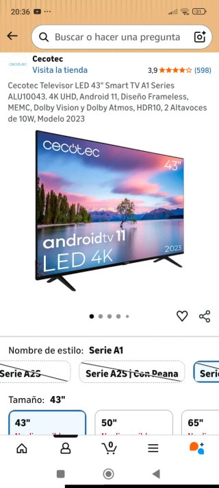 Cecotec Smart TV LED 43 A1 Series