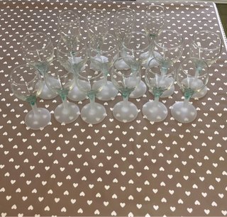 15 Calici Vetro Eleganti Stelo Satinato