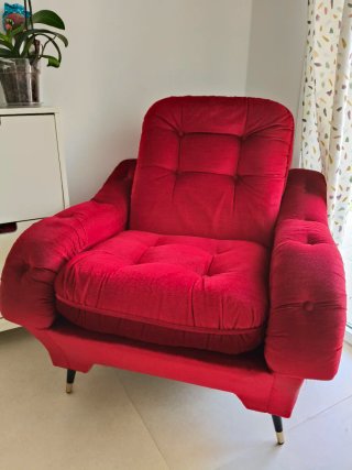 Butaca terciopelo rojo vintage