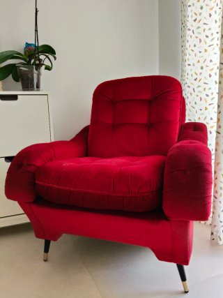 Butaca terciopelo rojo vintage