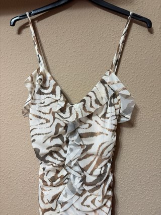 Vestido corto fiesta estampado cebra