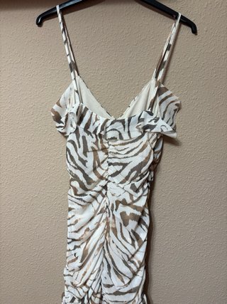 Vestido corto fiesta estampado cebra