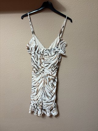 Vestido corto fiesta estampado cebra