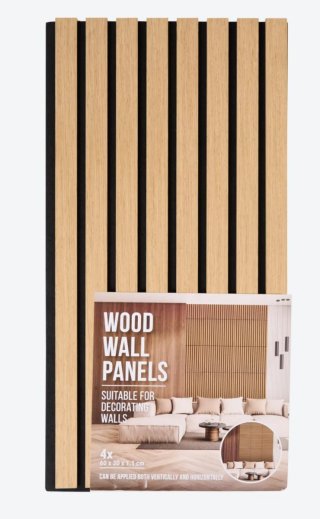 Lote 8 paneles listones madera pared