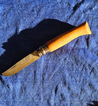 Coltello pieghevole tascabile Opinel France Carbone vintage n.° 8