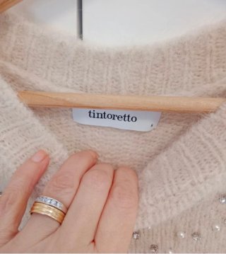 Jersey Tintoretto Beige Perlas Talla S