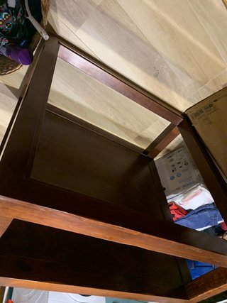 Mesa centro madera y cristal
