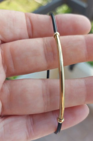 Bracciale oro giallo 585..14kt caucciù