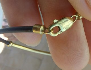 Bracciale oro giallo 585..14kt caucciù