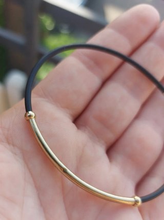 Bracciale oro giallo 585..14kt caucciù