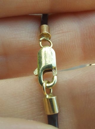 Girocollo oro 585..14kt caucciù nero