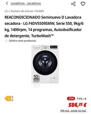 Lavadora/Secadora LG ThinQ 9/6kg