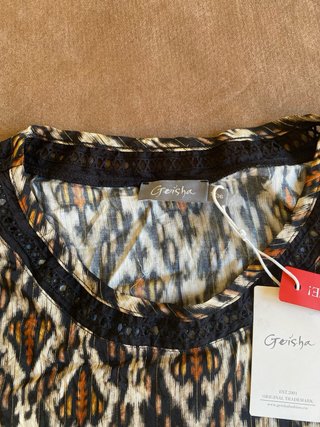 Blusa Geisha Talla 36 Viscosa/Fibra Metálica